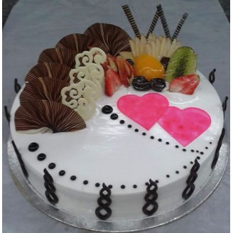 1 kg cake with fruit topping  Online Cake Delivery Delivery Jaipur, Rajasthan